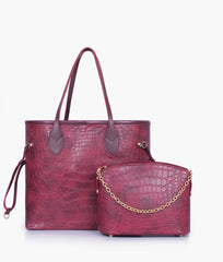 RTW Creation - Burgundy crocodile neverfull two piece set