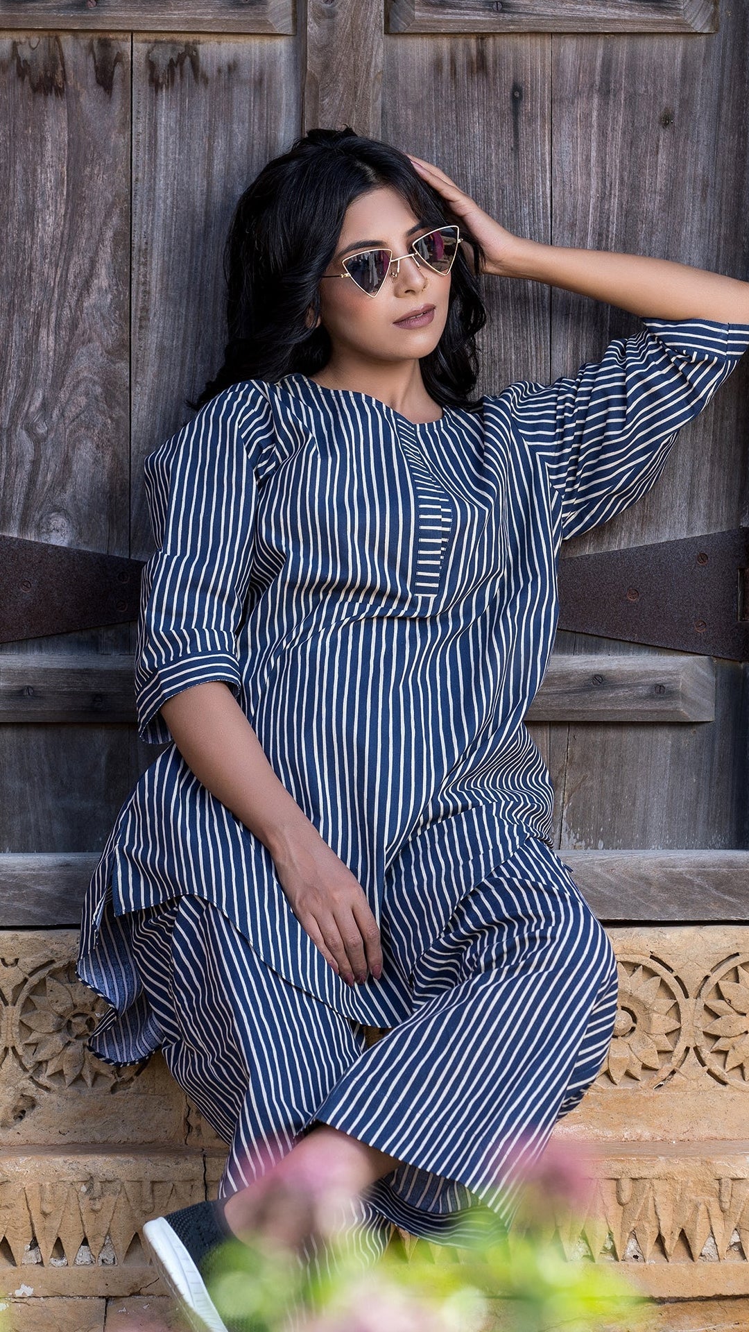 Urban Cut Co-Ord Set  ( Two Piece)- COTTON