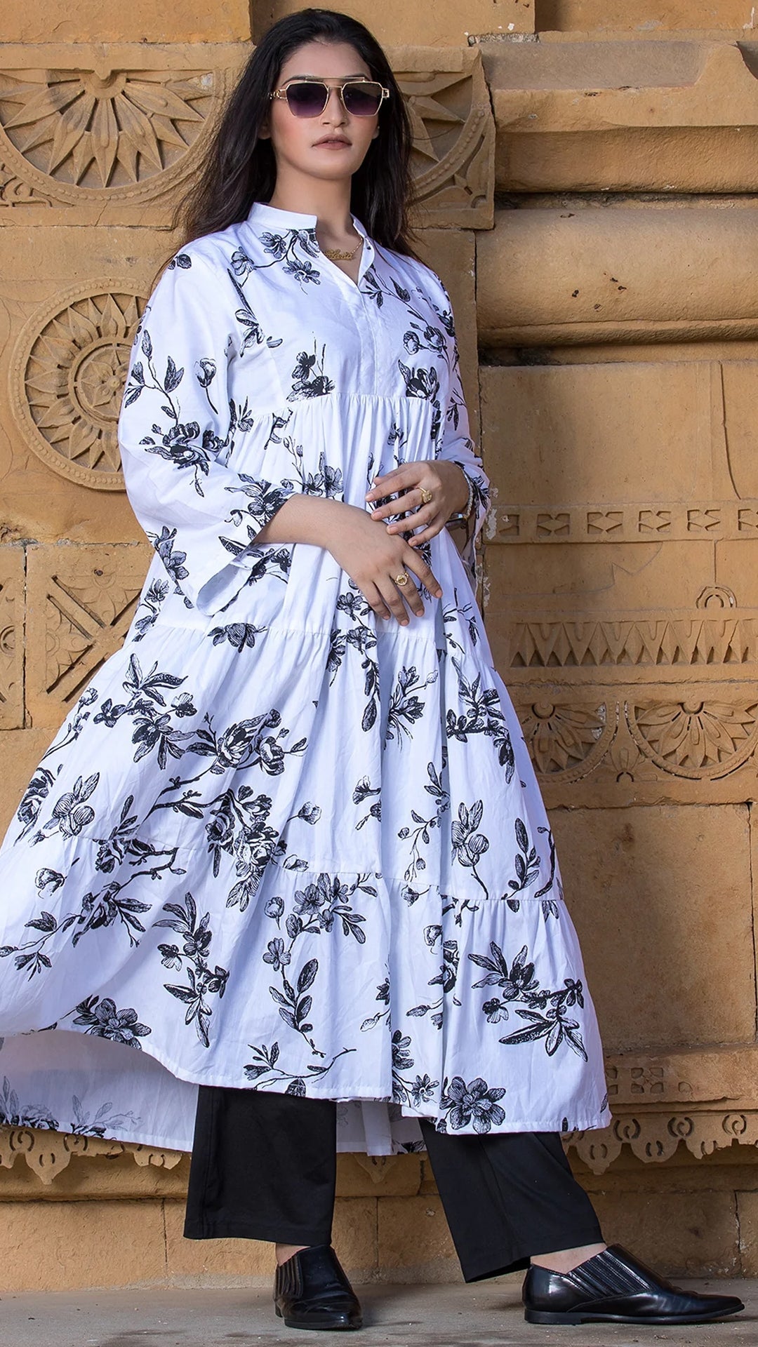 Urban Cut 1 Piece Printed Cotton Long Dress