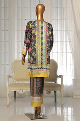 Sada Bahar Stitched 2 Piece Silk Printed Collection'2025-C1-18-Black & Yellow