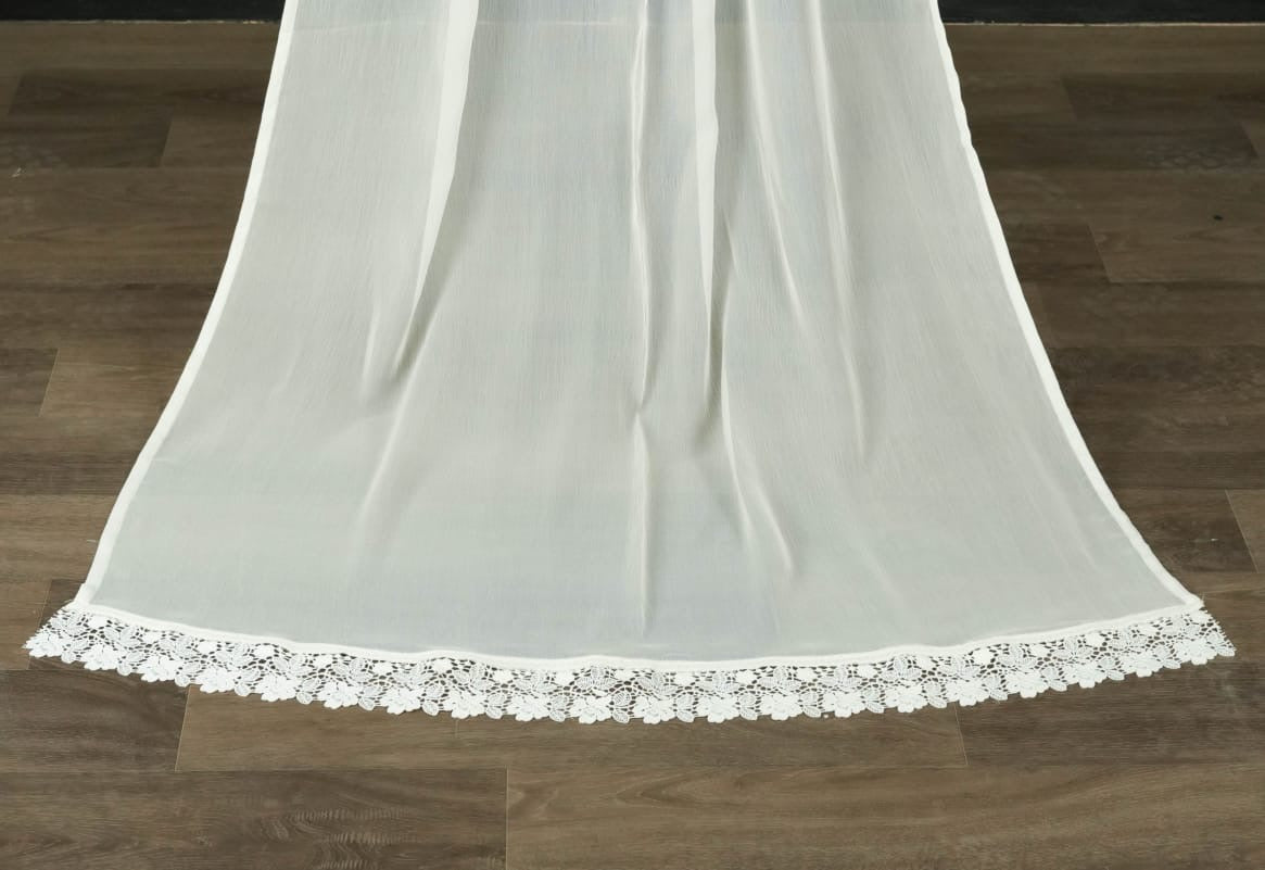 Deck Up Chiffon Dupatta - White - D#10