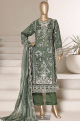 Signature By Sada Bahar Stitched 3 Piece Festive Emb Lawn Vol-02 Suit-CD-674-GREEN