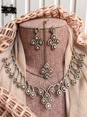 Made For Her-Antique Bloom Zircon Necklace Set - KFS1052