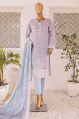 HZ Unstitched 3 Piece Emb Chikankari Lawn Collection'2024-CEC-721