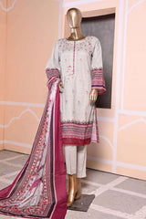 Affifa by Bin Saeed Stitched 3 Piece Embroidered Lawn Vol-02 Collection'2023-CF-0025-L.Green