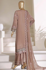 Afsany By Sada Bahar Stitched 3 Piece Luxury Chiffon Vol-01 Suit-CF-11-Chikoo