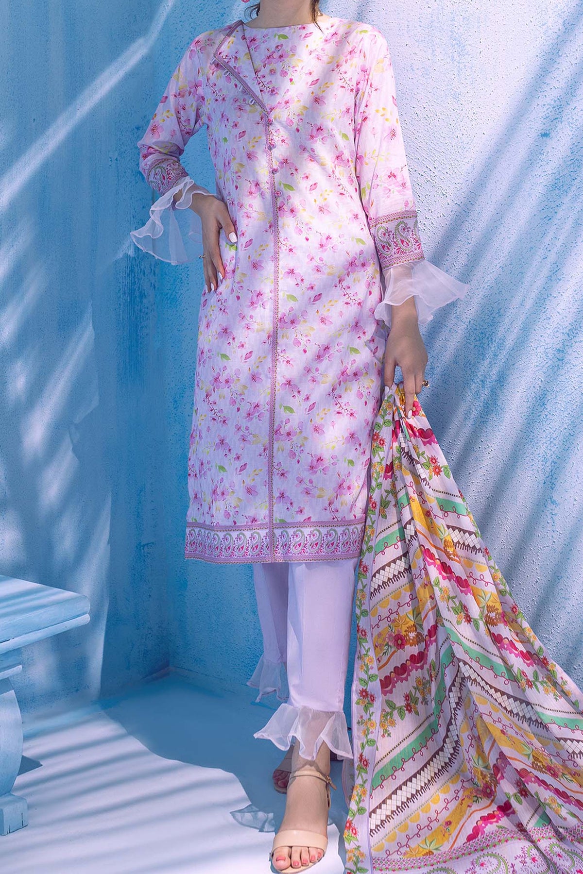 Colors by Al Zohaib Unstitched 3 Piece Digital Printed Lawn Vol-03 Collection'2024-CFD-01