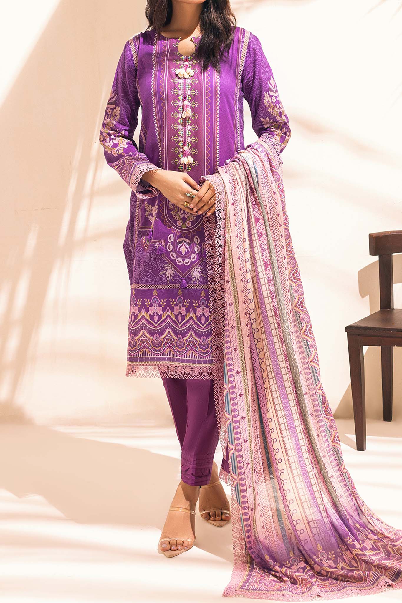 Colors by Al Zohaib Unstitched 3 Piece Digital Printed Lawn Vol-03 Collection'2024-CFD-05