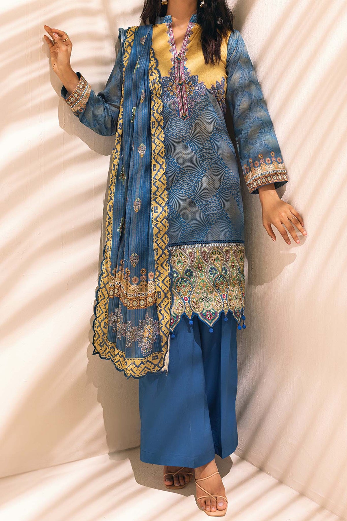 Colors by Al Zohaib Unstitched 3 Piece Digital Printed Lawn Vol-03 Collection'2024-CFD-12