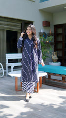 Dhaga Stitched 2 Piece Solids Crepe Summer Collection'2025-Charcoal