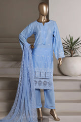 Sada Bahar Stitched 3 Piece Chikankari 3D Laser Work Lawn Vol-02 Suit-CK-02-FEROZI