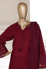 Sada Bahar Stitched 3 Piece Chikankari 3D Laser Work Suit-CK-03 FALSA