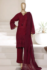 Sada Bahar Stitched 3 Piece Chikankari 3D Laser Work Suit-CK-03 FALSA