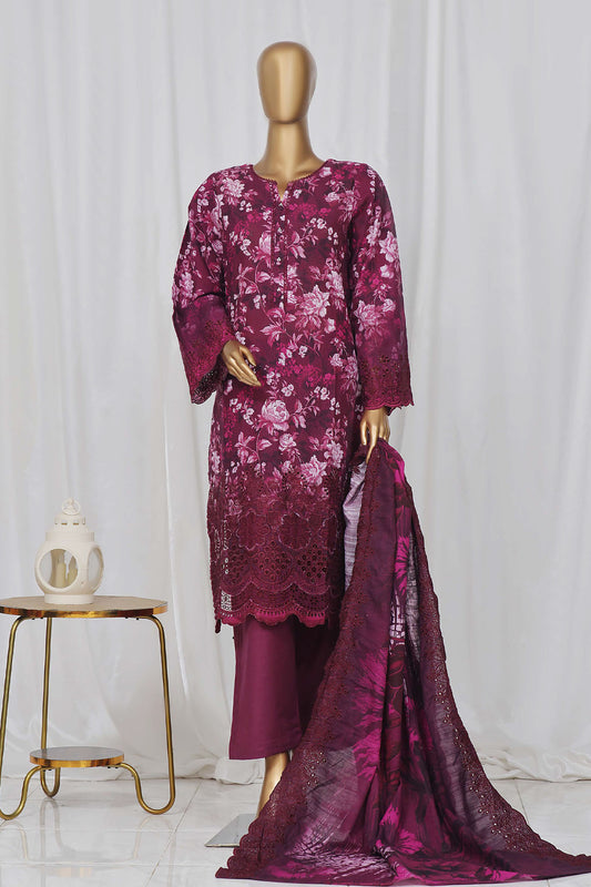 Sada Bahar Stitched 3 Piece Laser Cutwork Chikankari Vol-02 Collection'2024-CK-07-Purple