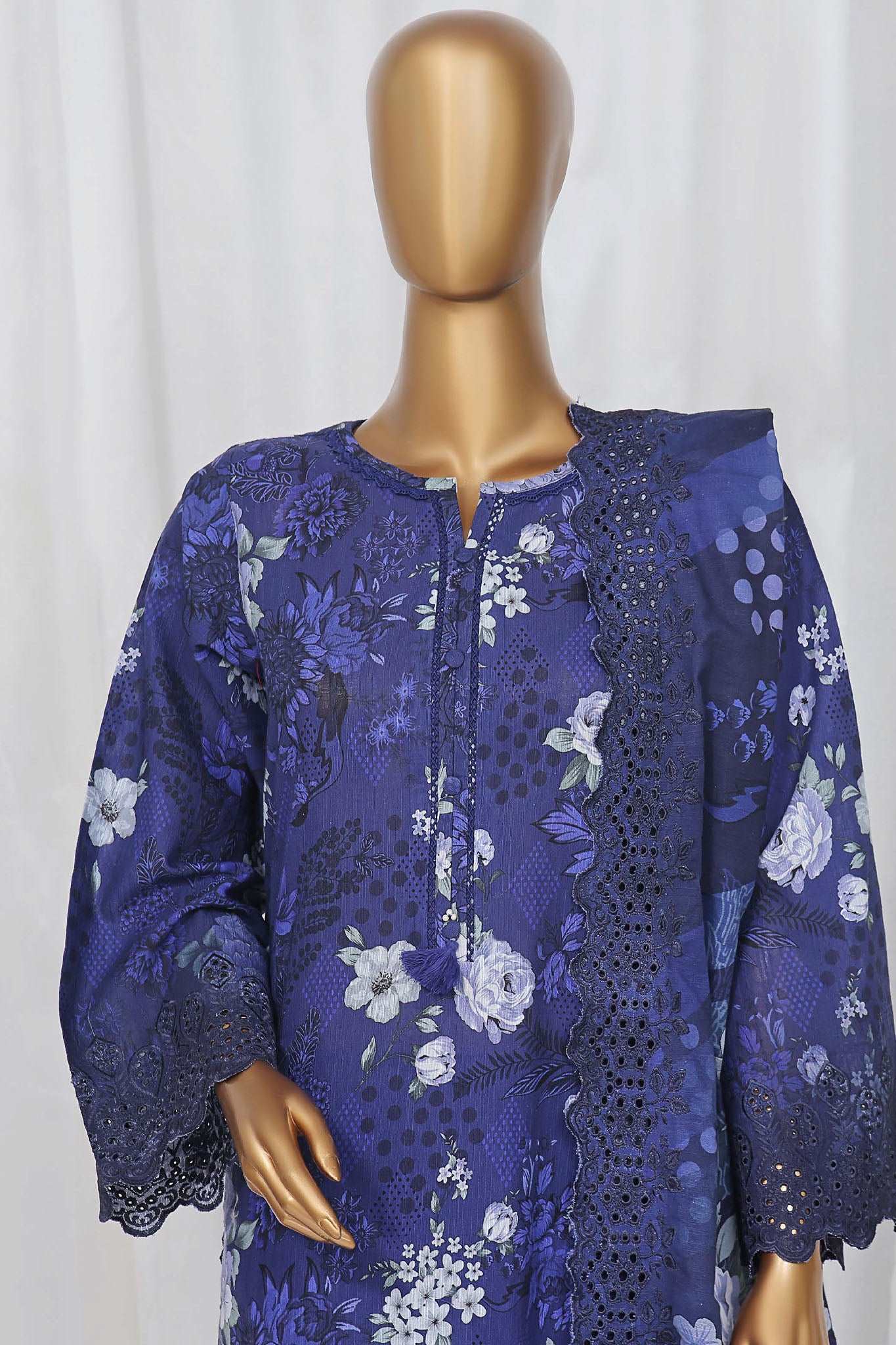 Sada Bahar Stitched 3 Piece Laser Cutwork Chikankari Vol-02 Collection'2024-CK-23-Blue