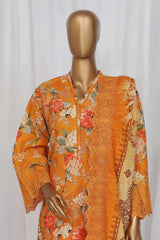 Sada Bahar Stitched 3 Piece Laser Cutwork Chikankari Vol-02 Collection'2024-CK-24-Orange