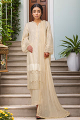 Sada Bahar Stitched 3 Piece Luxury Emb Chikankari Collection'2025-CK-CREAM