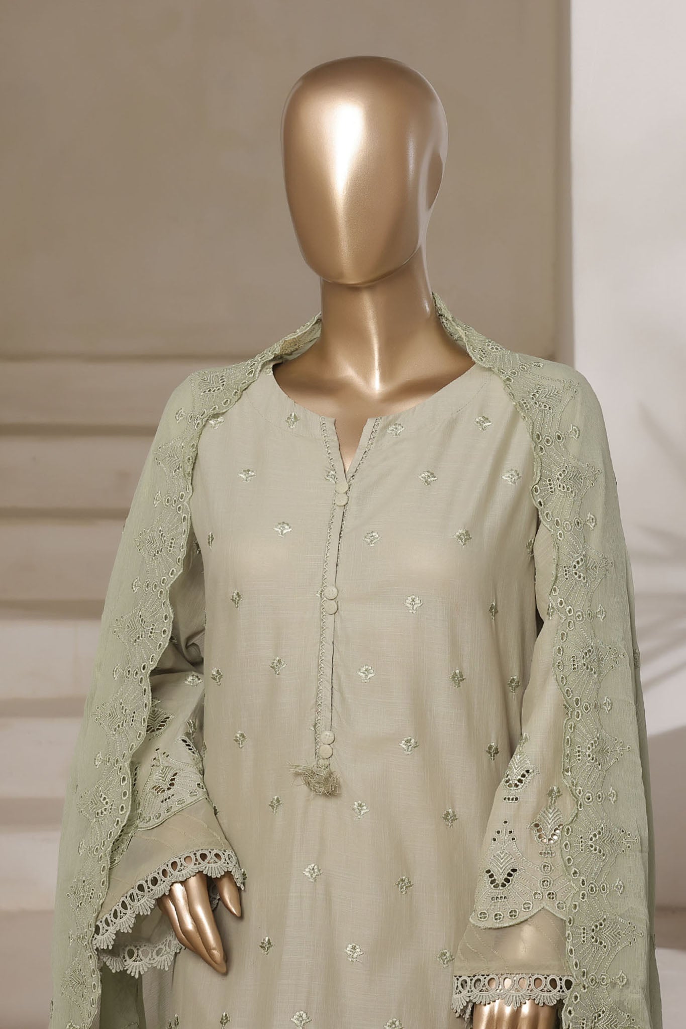 Sada Bahar Stitched 3 Piece Solid Luxury Emb Chikankari Collection'2025-CK2-PISTA