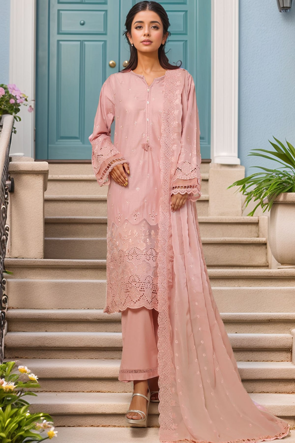 Sada Bahar Stitched 3 Piece Luxury Emb Chikankari Collection'2025-CK-PLUM