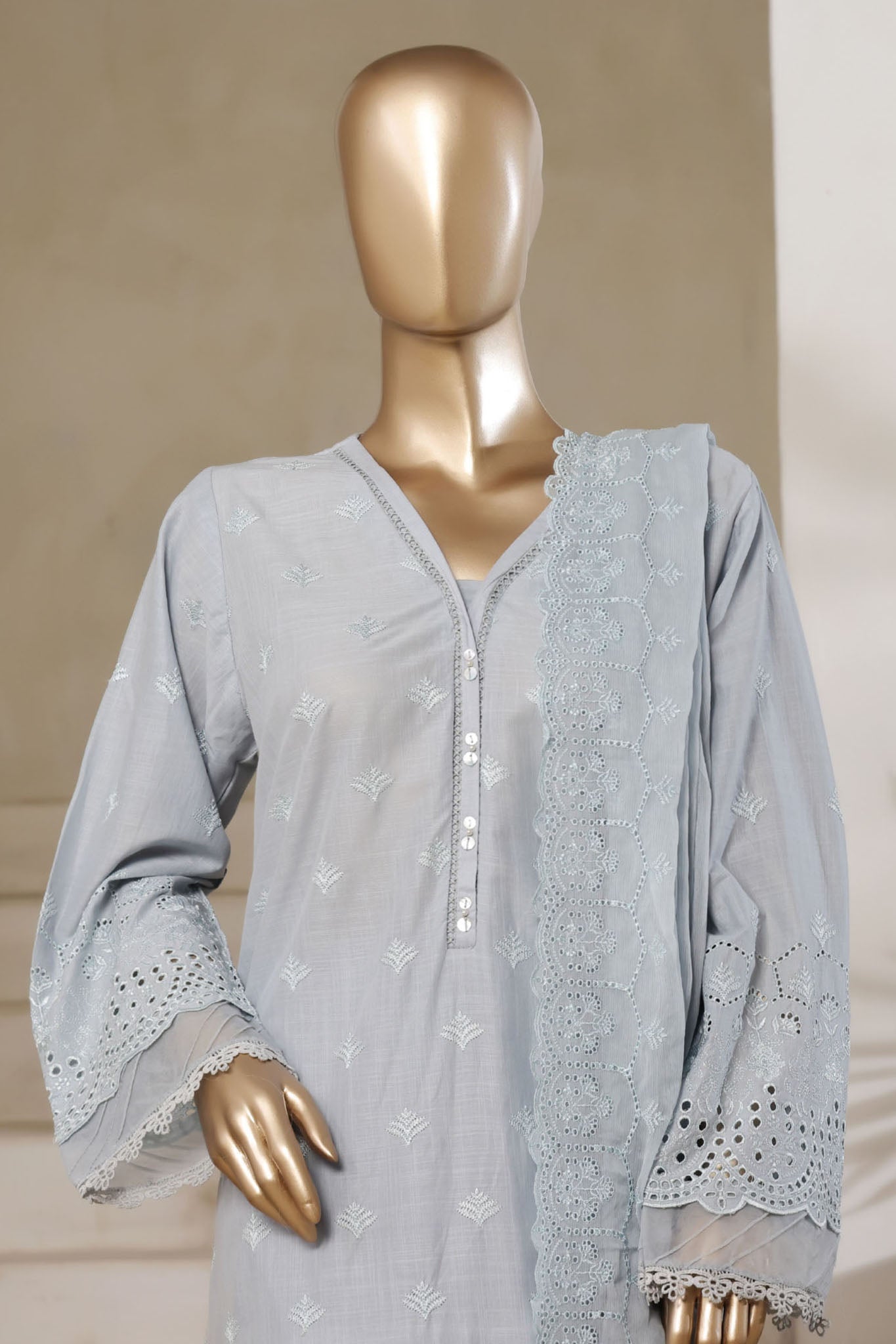 Sada Bahar Stitched 3 Piece Luxury Emb Chikankari Collection'2025-CK-SKY