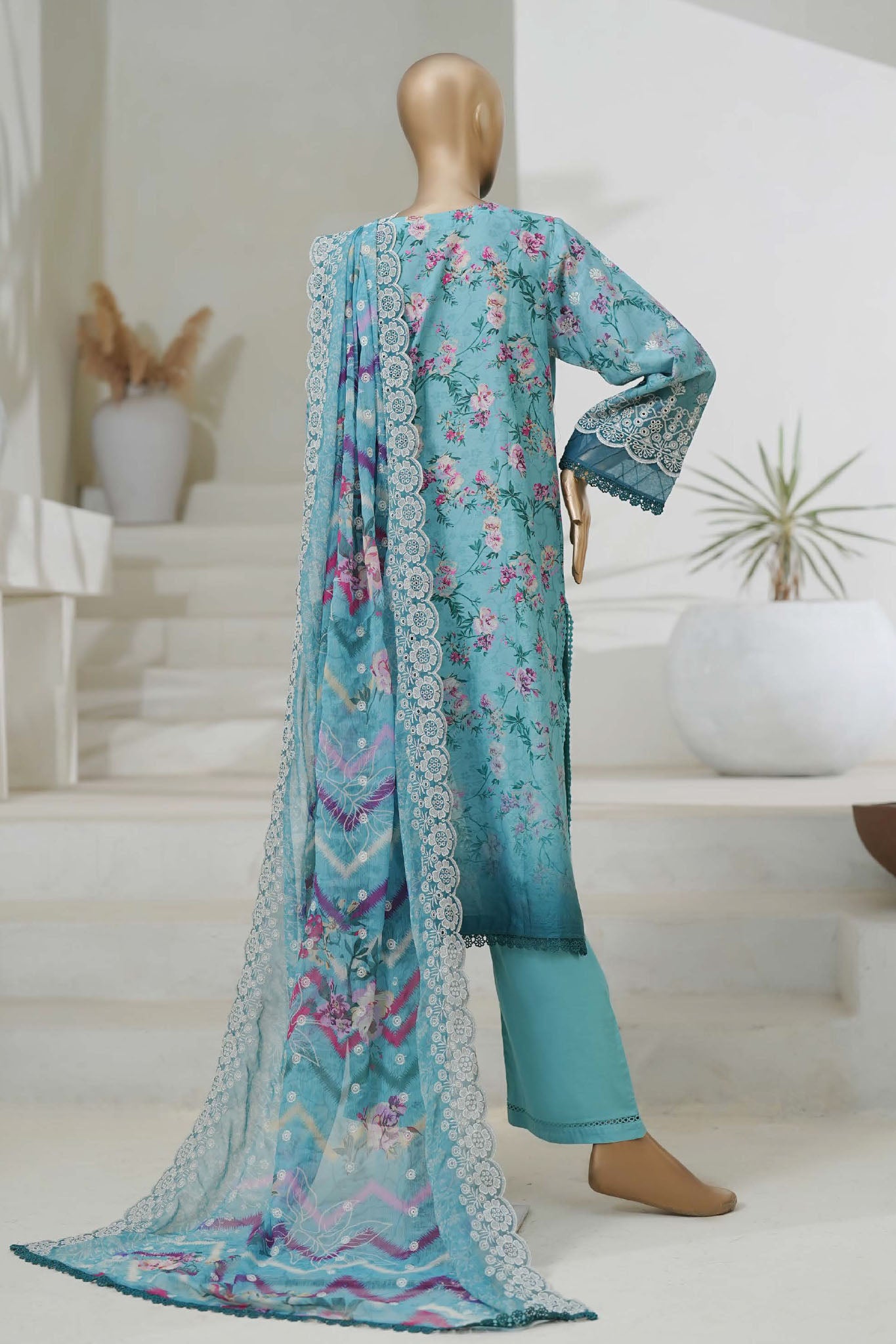 Sada Bahar Stitched 3 Piece Cutwork Chikankari Collection'2025-CKP-02-Ferozi