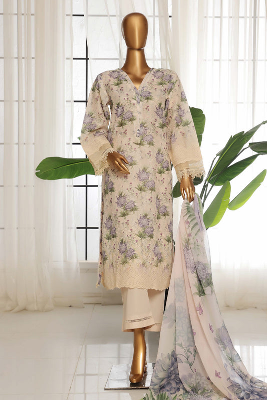 Sada Bahar Stitched 3 Piece Fusion Chikankari Collection'2025-CKP-Fawn