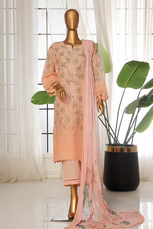 Sada Bahar Stitched 3 Piece Fusion Chikankari Collection'2025-CKP-Pink