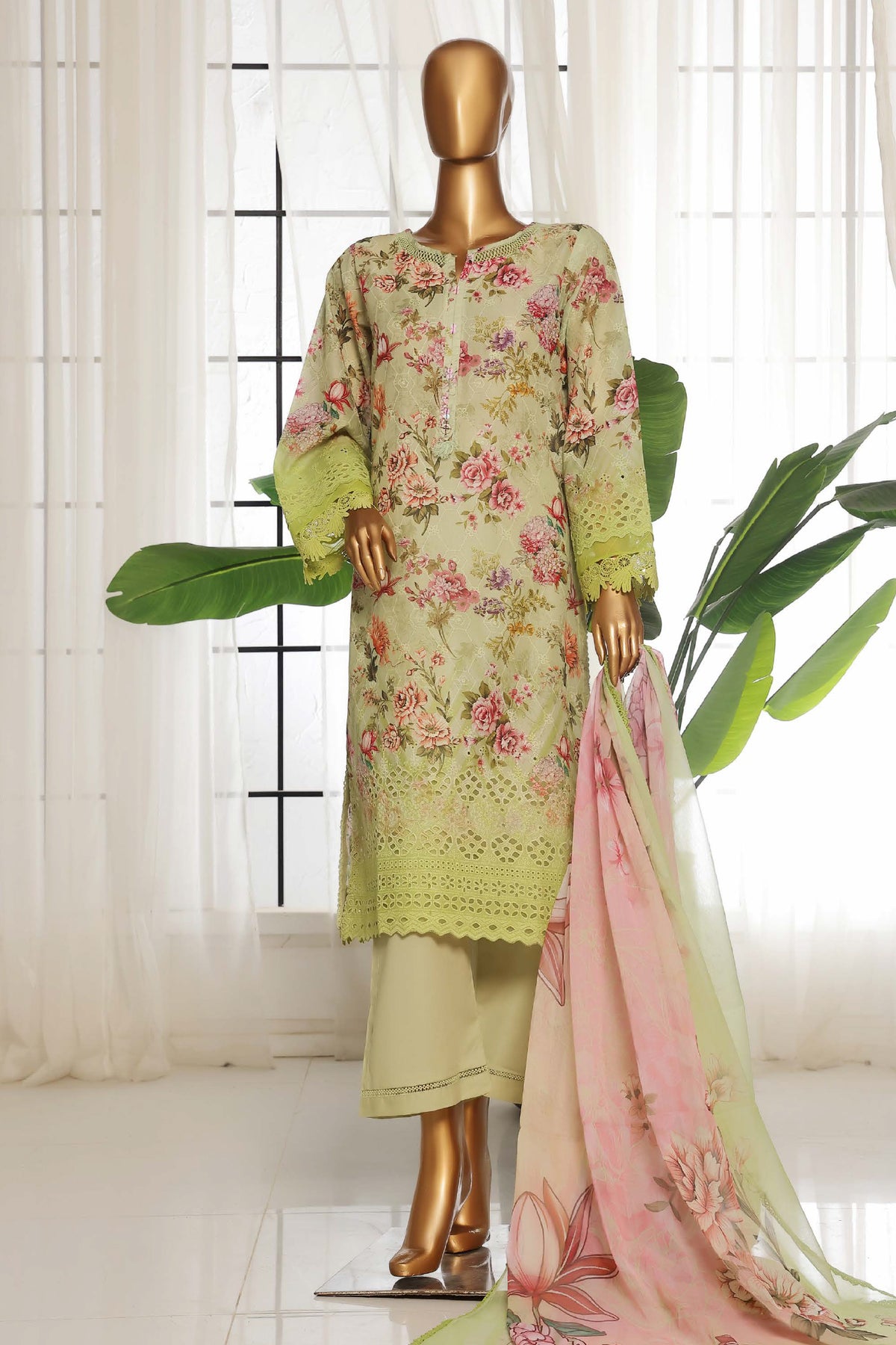 Sada Bahar Stitched 3 Piece Fusion Chikankari Collection'2025-CKP-Pista