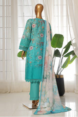 Sada Bahar Stitched 3 Piece Fusion Chikankari Collection'2025-CKP-Sea Green