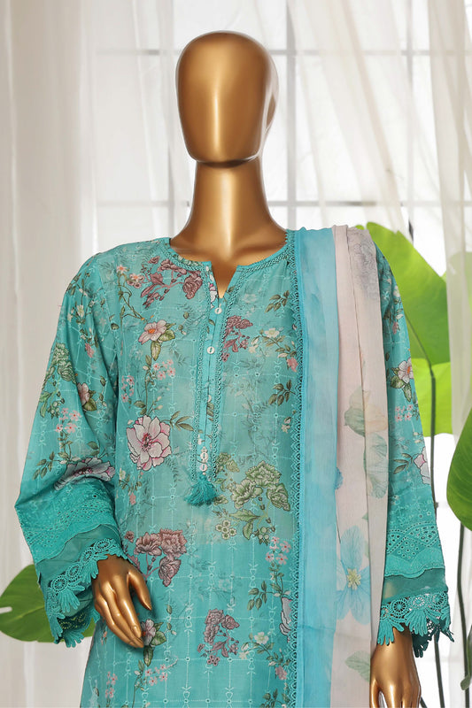 Sada Bahar Stitched 3 Piece Fusion Chikankari Collection'2025-CKP-Sea Green