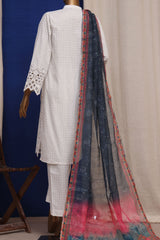 Luckhnovi kari by Bin Saeed Stitched 3 Piece Emb Lawn Collection'2023-CMSTF-016-White