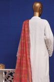Luckhnovi kari by Bin Saeed Stitched 3 Piece Emb Lawn Collection'2023-CMSTF-025-White