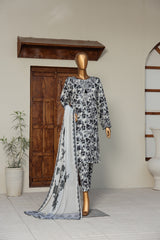 Sumi Stitched 3 Piece Embroidered & Printed Suit-CPE-03-Grey