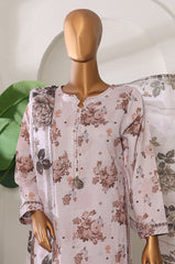 Sumi Stitched 3 Piece Intermix Printed Cambric Collection'2025-CPl-06-Coffee