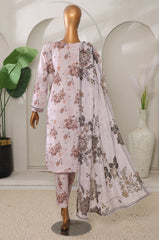 Sumi Stitched 3 Piece Intermix Printed Cambric Collection'2025-CPl-06-Coffee