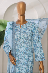 Sumi Stitched 3 Piece Intermix Printed Cambric Collection'2025-CPl-08-Aqua Blue