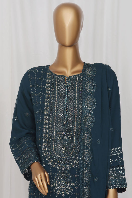 Afsany By Sada Bahar Stitched 3 Piece Luxury Formals Chiffon Vol-10 Collection'2024-CF-03-Teal