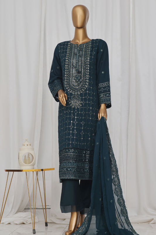 Afsany By Sada Bahar Stitched 3 Piece Luxury Formals Chiffon Vol-10 Collection'2024-CF-03-Teal