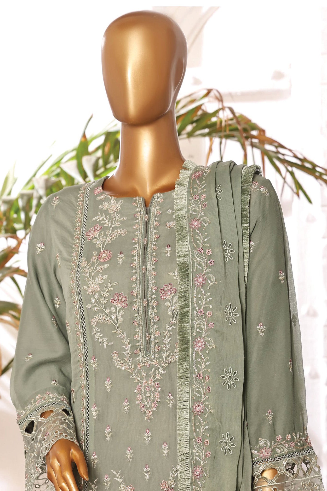 Afsany By Sada Bahar Stitched 3 Piece Luxury Formals Chiffon Vol-06 Collection'2024-CR-12-Mint