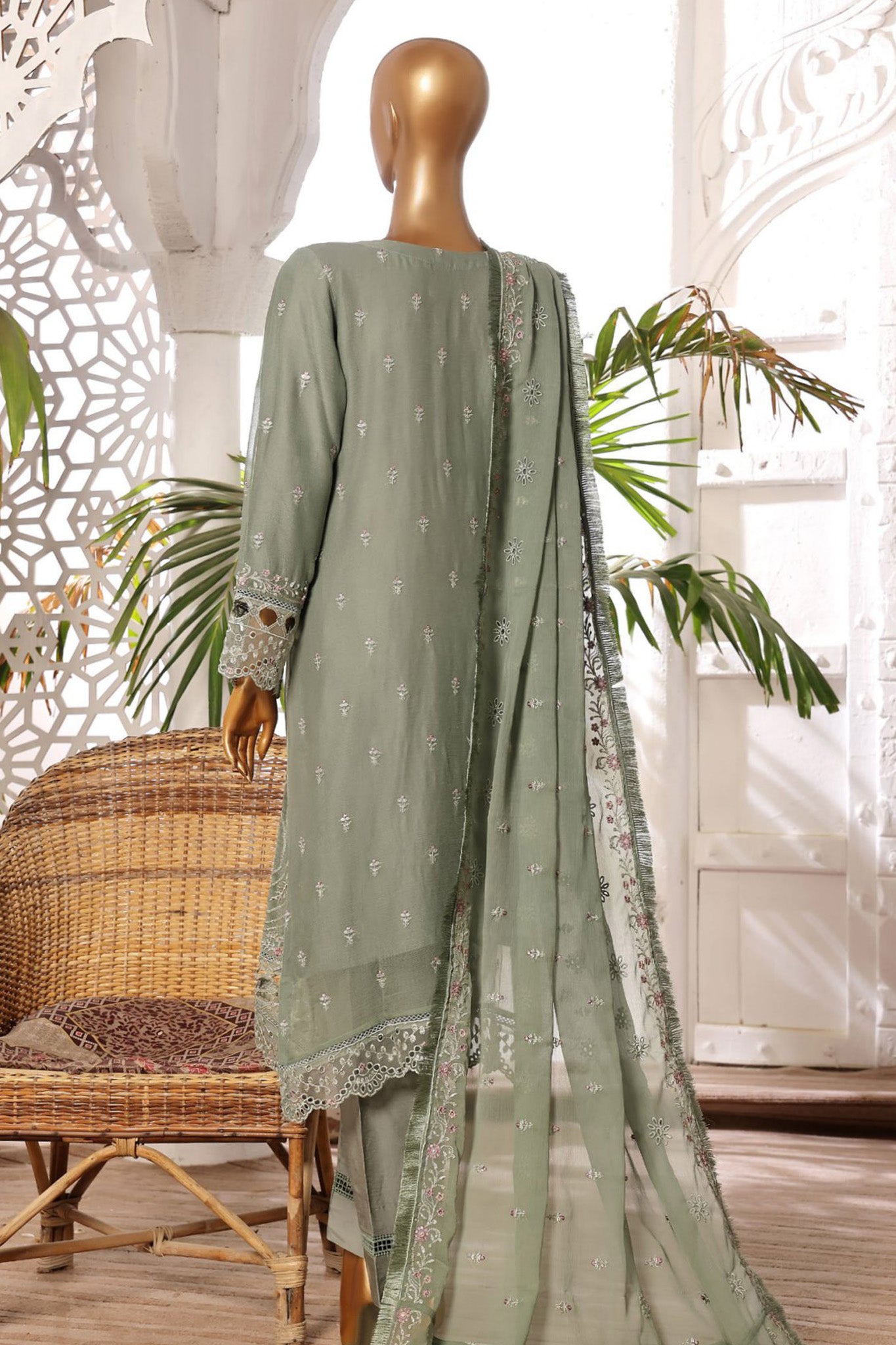 Afsany By Sada Bahar Stitched 3 Piece Luxury Formals Chiffon Vol-06 Collection'2024-CR-12-Mint