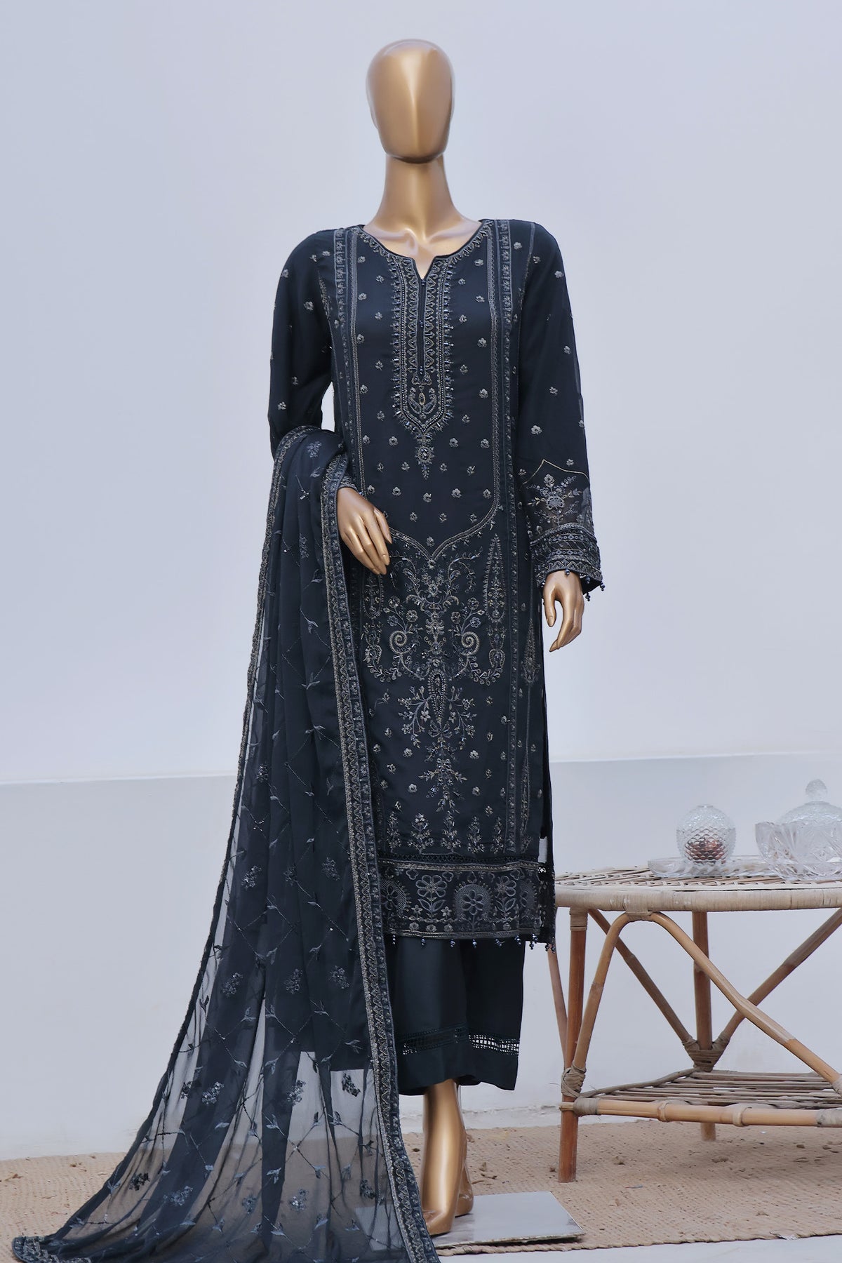 Afsany By Sada Bahar Stitched 3 Piece Luxury Formals Chiffon Vol-09 Collection'2024-CR-13-Teal