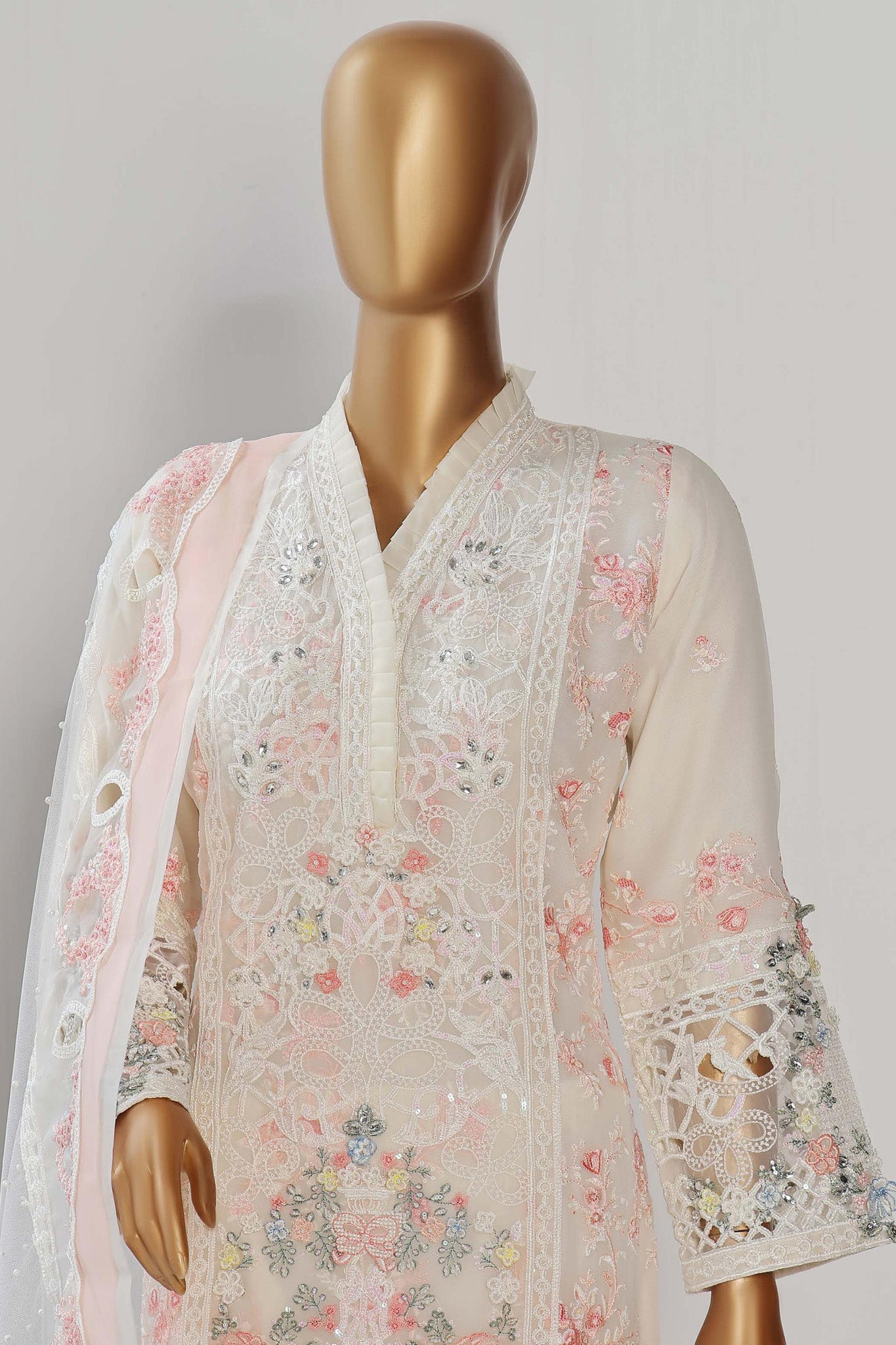 Afsany By Sada Bahar Stitched 3 Piece Luxury Formals Chiffon Vol-08 Collection'2024-CR-24-White