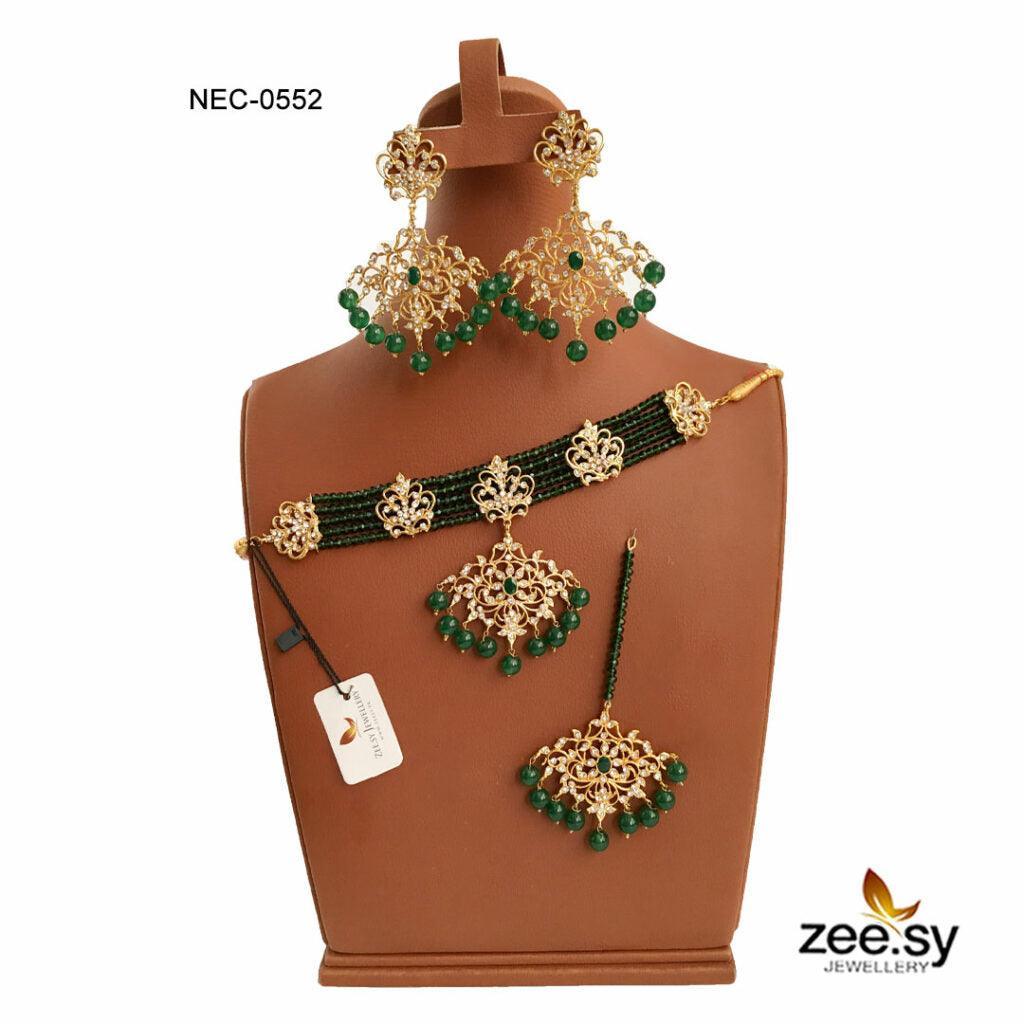 CRYSTAL NECKLACE-0552 Crystal Green - Zeesy Jewellery