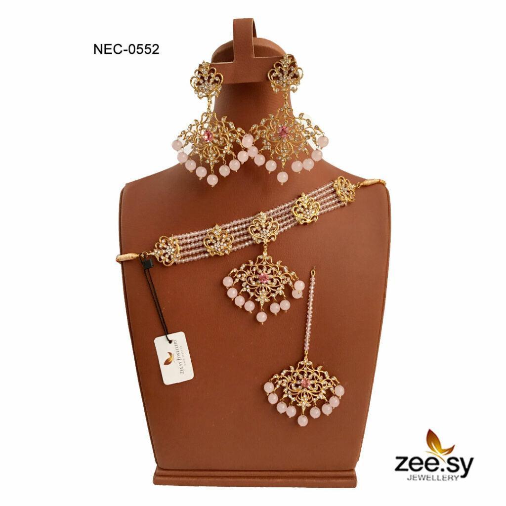 CRYSTAL NECKLACE-0552 Crystal Pink - Zeesy Jewellery