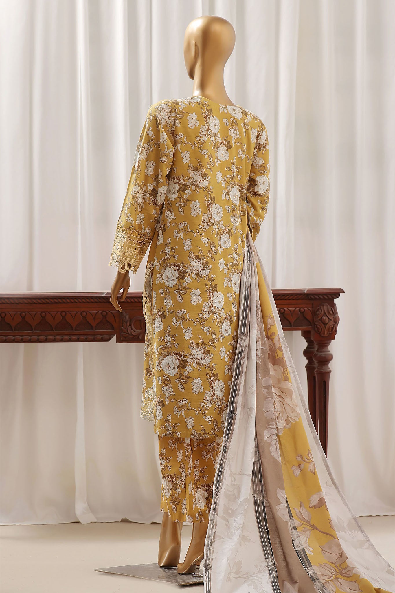 Sada Bahar Stitched 3 Piece Emb Khaddar Vol-02 Collection'2024-CW-02-Mustard