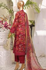 Rania By Sada Bahar Stitched 3 Piece Luxury Lawn Lacework Cutwork Collection'2024-CW-08-Red