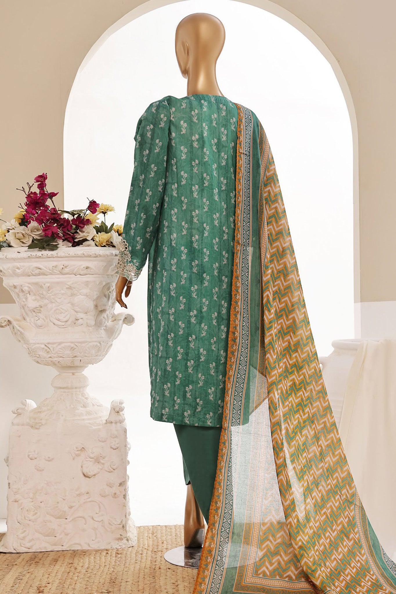 Sada Bahar Stitched 3 Piece Cutwork Emb Lawn Vol-04 Collection'2024-CW-11400-Teal