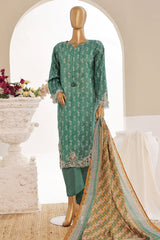 Sada Bahar Stitched 3 Piece Cutwork Emb Lawn Vol-04 Collection'2024-CW-11400-Teal