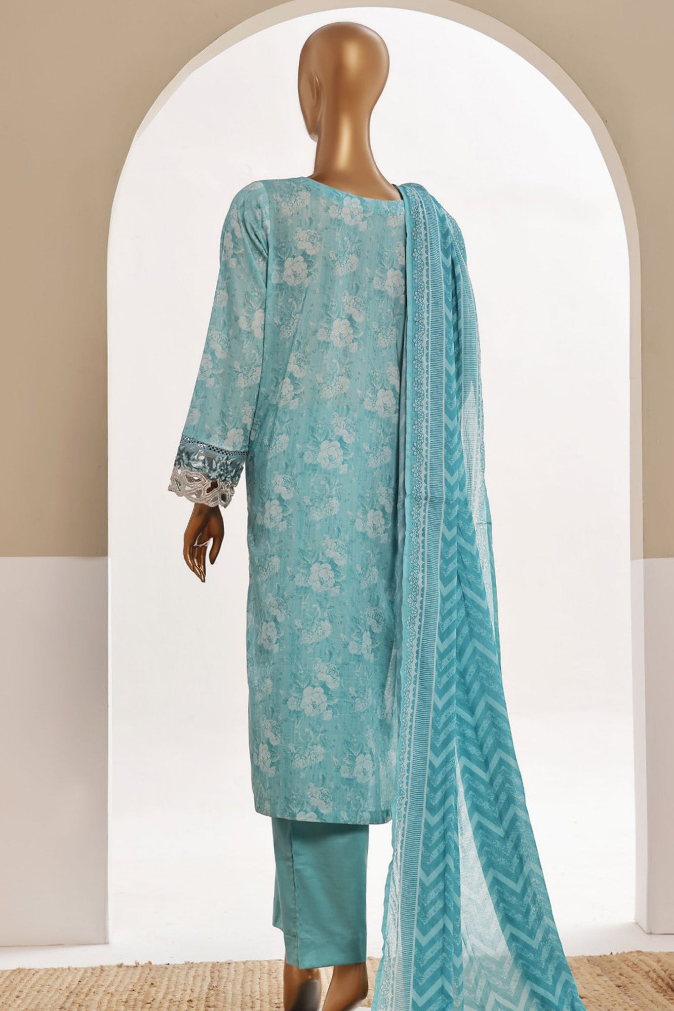 Sada Bahar Stitched 3 Piece Cutwork Emb Lawn Vol-04 Collection'2024-CW-11423-Sky Blue