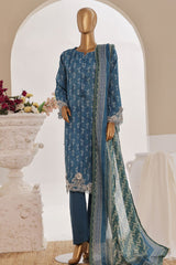 Sada Bahar Stitched 3 Piece Cutwork Emb Lawn Vol-04 Collection'2024-CW-11451-Blue